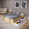 Cama Chicago Duna Y Blanco Para Cama Doble 140 X 190 Con Almacenamiento