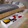 Cama Chicago Duna Y Blanco Para Cama Doble 140 X 190 Con Almacenamiento