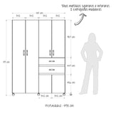 Closet Nova Caramelo 140x199cm Con Dos Cajones - Closets | Bylmo