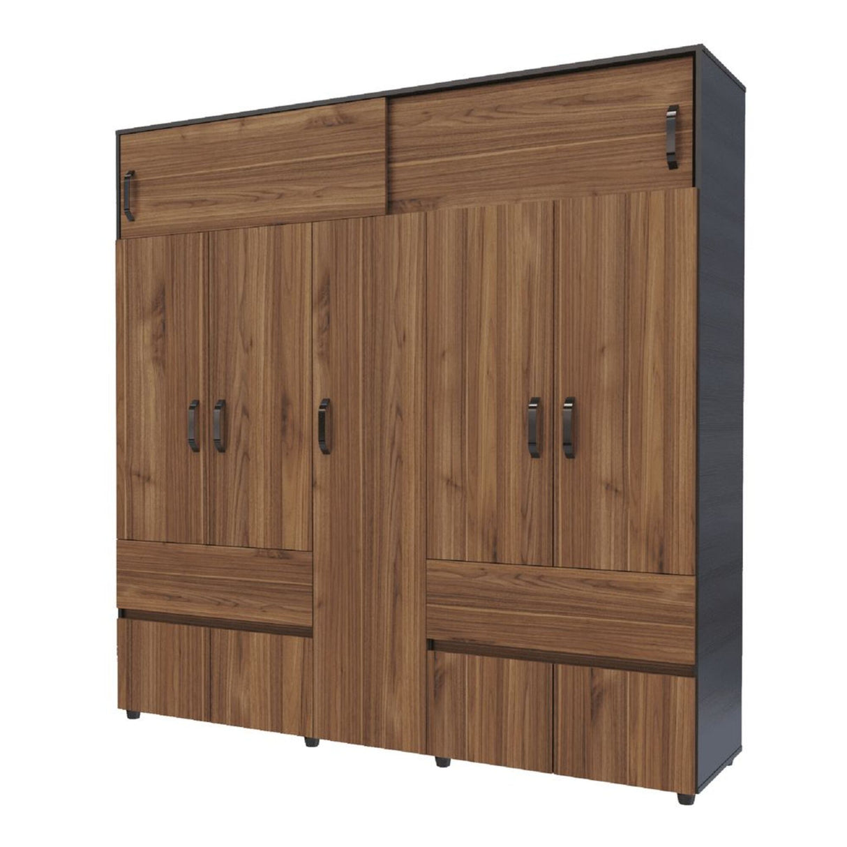 Closet Bari Gales y Wengue 200x200cm Con Tres Cajones - Closets | Bylmo