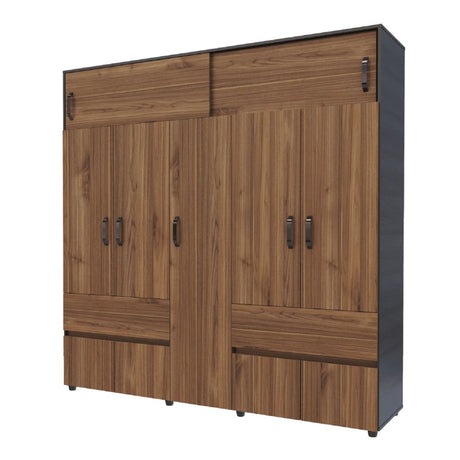 Closet Bari Gales y Wengue 200x200cm Con Tres Cajones - Closets | Bylmo