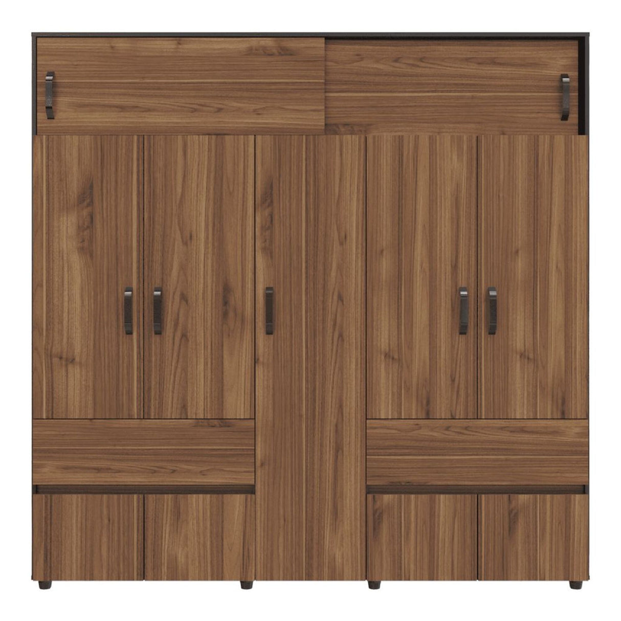 Closet Bari Gales y Wengue 200x200cm Con Tres Cajones - Closets | Bylmo