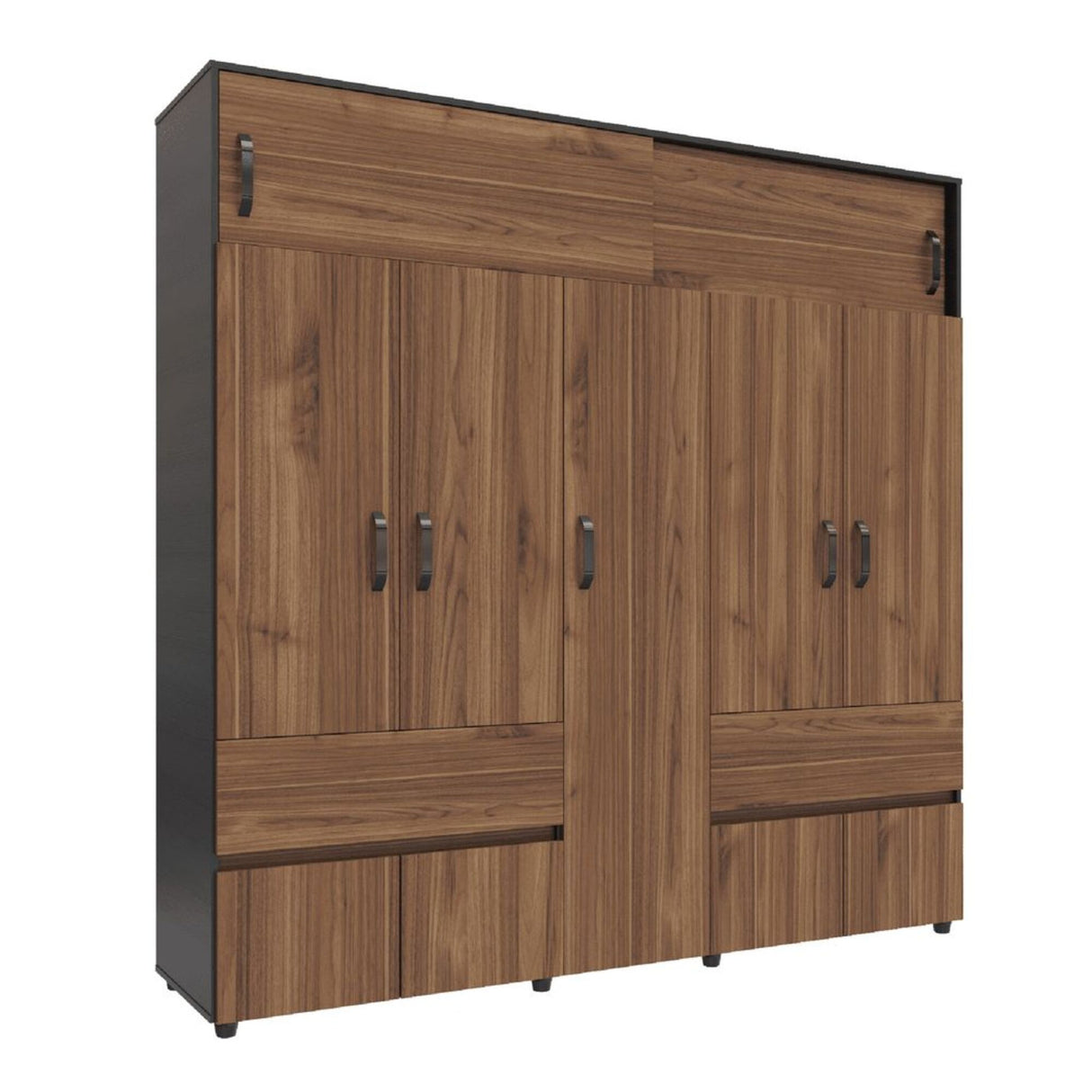 Closet Bari Gales y Wengue 200x200cm Con Tres Cajones - Closets | Bylmo