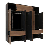 Closet Bari Gales y Wengue 200x200cm Con Tres Cajones - Closets | Bylmo