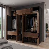 Closet Bari Gales y Wengue 200x200cm Con Tres Cajones - Closets | Bylmo