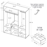 Closet Mary Gales y Wengue 160x200cm Con Dos Cajones - Closets | Bylmo