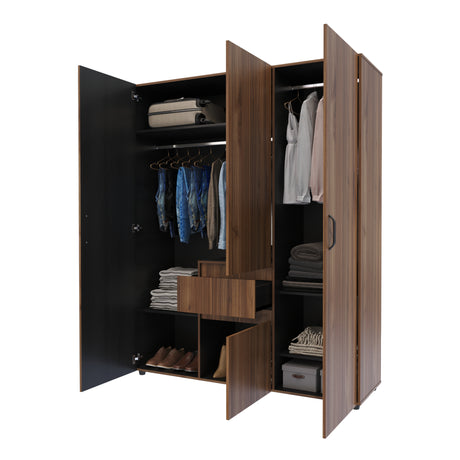Closet Mary Gales y Wengue 160x200cm Con Dos Cajones - Closets | Bylmo