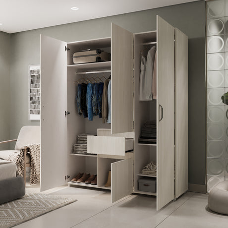 Closet Mary Niebla y Blanco 160x200cm Con Dos Cajones - Closets | Bylmo