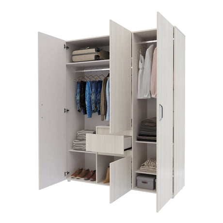 Closet Mary Niebla y Blanco 160x200cm Con Dos Cajones - Closets | Bylmo