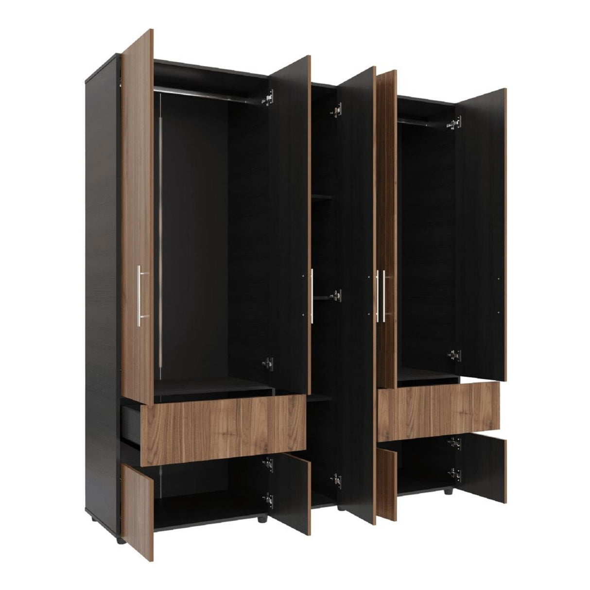 Closet Venecia Gales y Wengue 180x200cm Con Dos Cajones - Closets | Bylmo