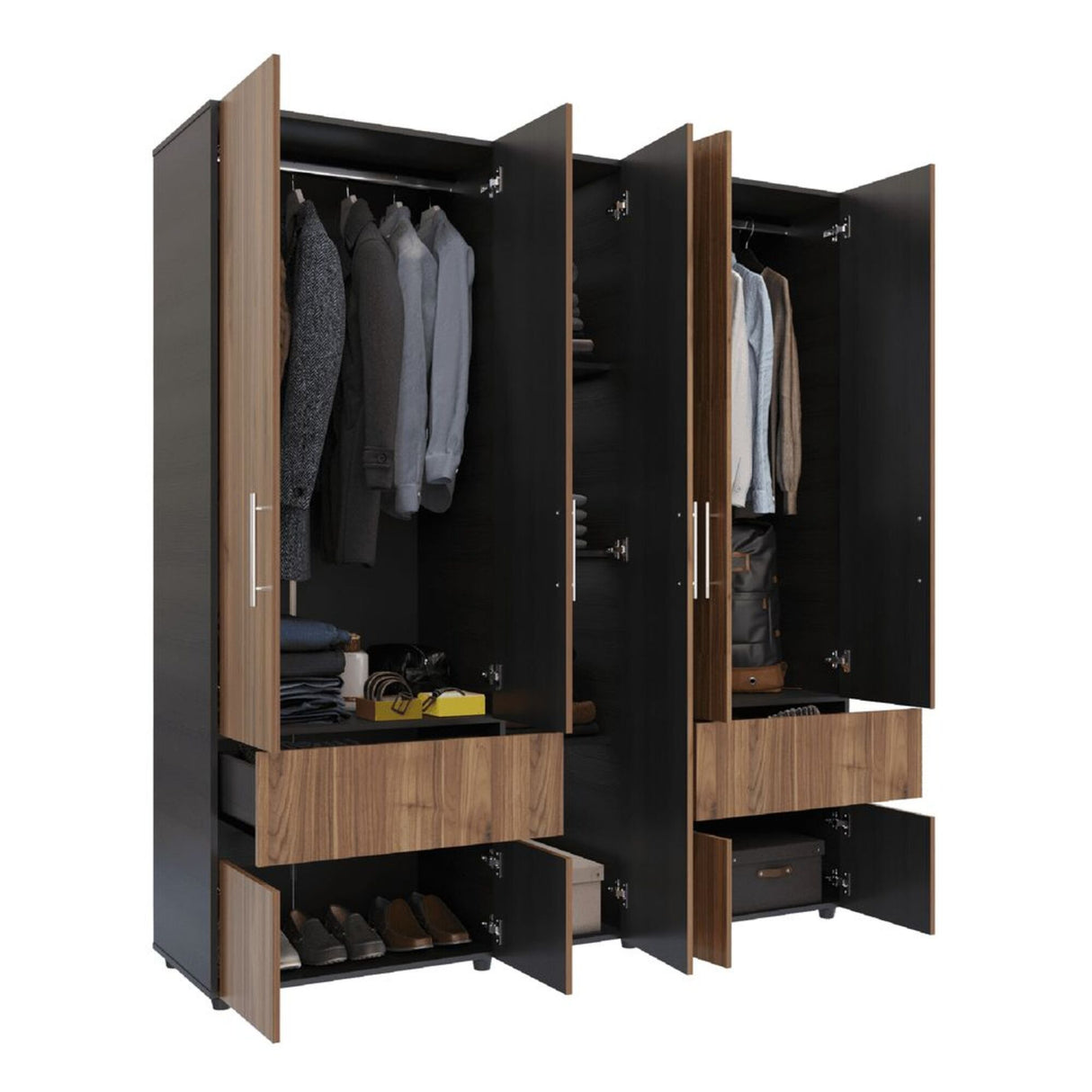 Closet Venecia Gales y Wengue 180x200cm Con Dos Cajones - Closets | Bylmo