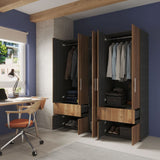 Closet Venecia Gales y Wengue 180x200cm Con Dos Cajones - Closets | Bylmo