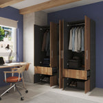 Closet Venecia Gales Y Wengue 180x200cm Con Dos Cajones