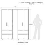 Closet Venecia Gales y Wengue 180x200cm Con Dos Cajones - Closets | Bylmo