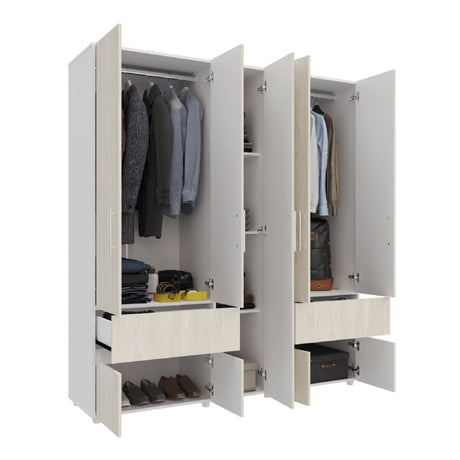 Closet Venecia Niebla y Blanco 180x200cm Con Dos Cajones - Closets | Bylmo