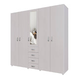 Closet Atenas Niebla y Blanco 200x200cm Con Cuatro Cajones y Con Espejo - Closets | Bylmo