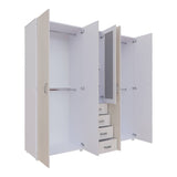 Closet Atenas Niebla y Blanco 200x200cm Con Cuatro Cajones y Con Espejo - Closets | Bylmo