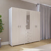 Closet Atenas Niebla Y Blanco 200x200cm Con Cuatro Cajones Y Con Espejo