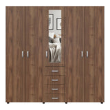 Closet Atenas Gales y Wengue 200x200cm Con Cuatro Cajones y Con Espejo - Closets | Bylmo