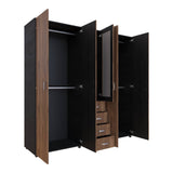 Closet Atenas Gales y Wengue 200x200cm Con Cuatro Cajones y Con Espejo - Closets | Bylmo