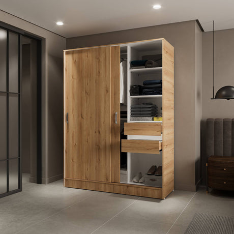 Closet Berlín Duna y Blanco 150x200cm Con Dos Cajones - Closets | Bylmo