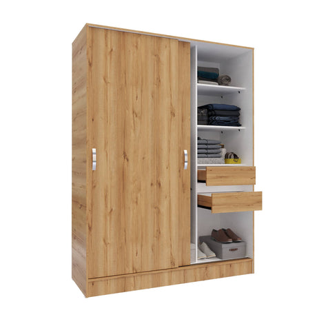 Closet Berlín Duna y Blanco 150x200cm Con Dos Cajones - Closets | Bylmo