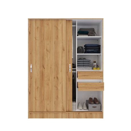 Closet Berlín Duna y Blanco 150x200cm Con Dos Cajones - Closets | Bylmo