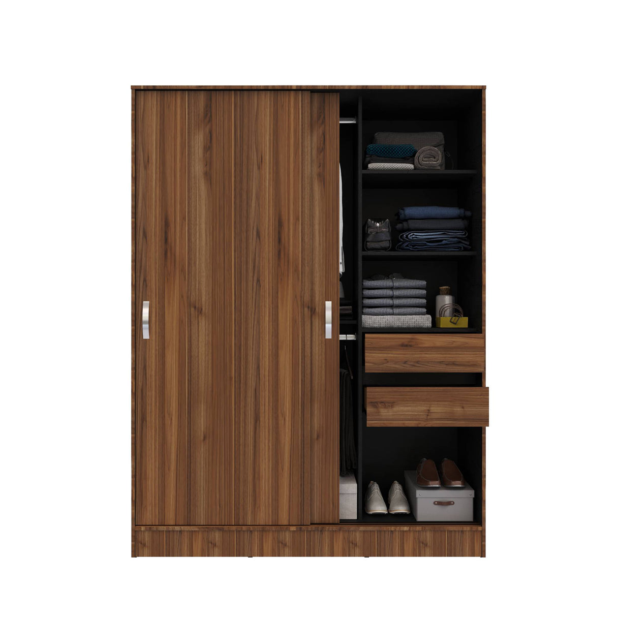 Closet Berlín Gales y Wengue 150x200cm Con Dos Cajones - Closets | Bylmo