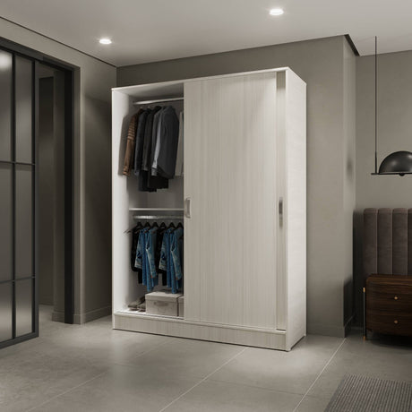 Closet Berlín Niebla y Blanco 150x200cm Con Dos Cajones - Closets | Bylmo