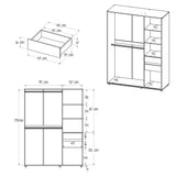 Closet Berlín Niebla y Blanco 150x200cm Con Dos Cajones - Closets | Bylmo