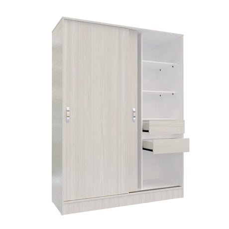 Closet Berlín Niebla y Blanco 150x200cm Con Dos Cajones - Closets | Bylmo