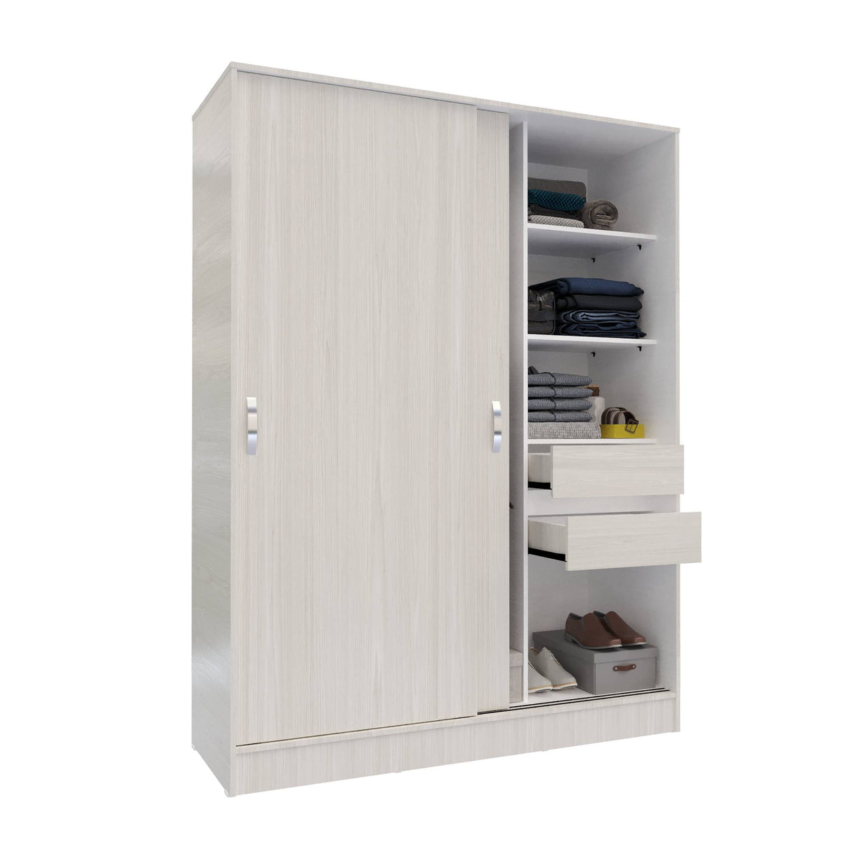 Closet Berlín Niebla y Blanco 150x200cm Con Dos Cajones - Closets | Bylmo