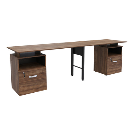 Estación de Trabajo Asturias Gales y Negro 242x73cm Transformable - Escritorios | Bylmo