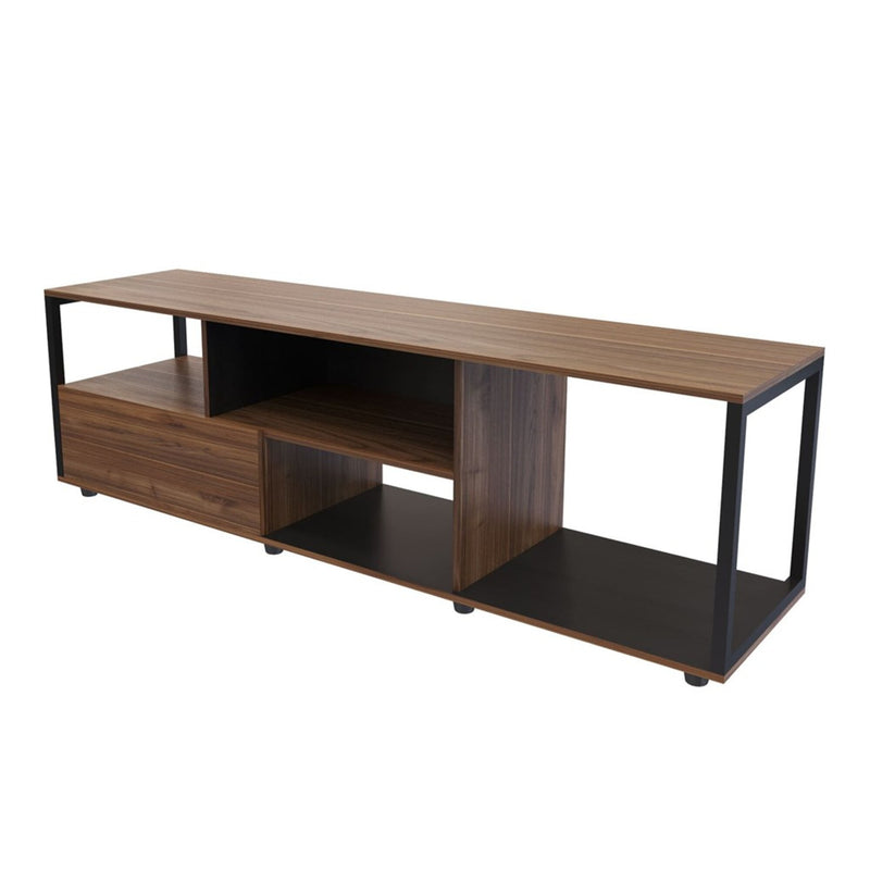 Mesa Para Tv Town Gales Y Negro 180x55cm Para Tv Hasta 75 Pulgadas