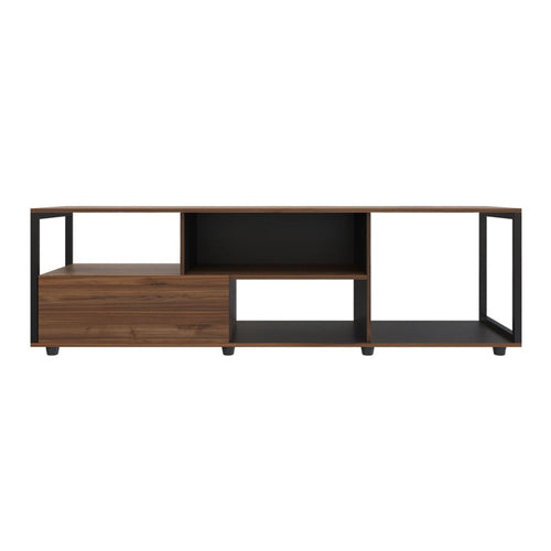 Mesa Para Tv Town Gales Y Negro 180x55cm Para Tv Hasta 75 Pulgadas