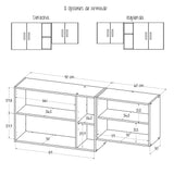 Mueble Superior Hannah Blanco y Wengue 150x56cm Para Lado Izquierdo o Derecho - Muebles Superiores | Bylmo