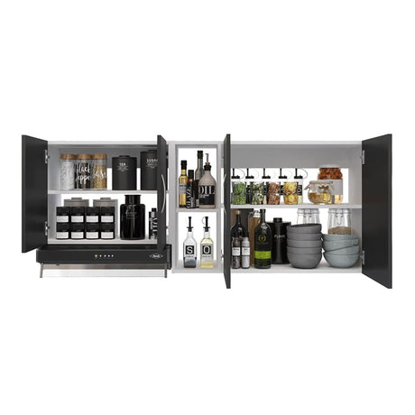 Mueble Superior Hannah Blanco y Wengue 150x56cm Para Lado Izquierdo o Derecho - Muebles Superiores | Bylmo