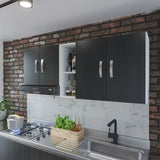 Mueble Superior Hannah Blanco y Wengue 150x56cm Para Lado Izquierdo o Derecho - Muebles Superiores | Bylmo