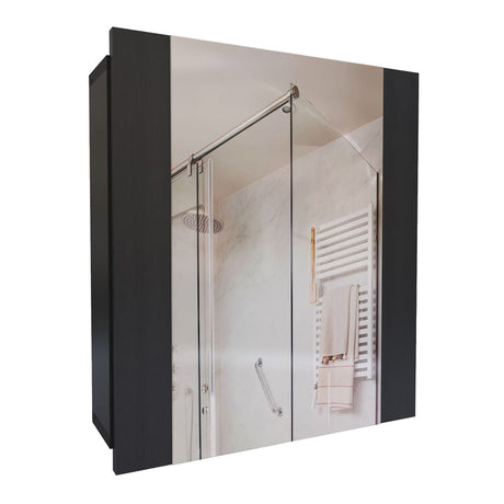 Gabinete de Baño Niki Wengue 43x48cm Rectangular Con Espejo - GABINETES DE BANHO | Bylmo