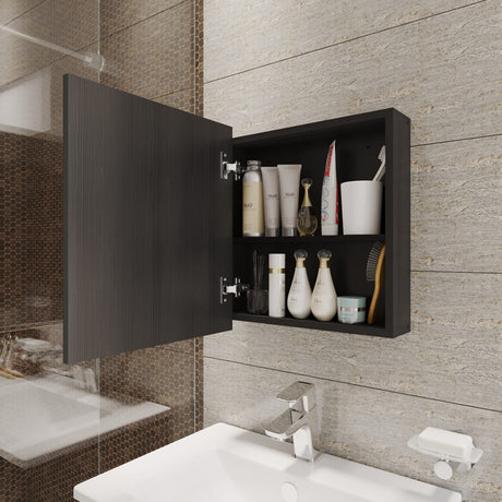 Gabinete de Baño Niki Wengue 43x48cm Rectangular Con Espejo - GABINETES DE BANHO | Bylmo