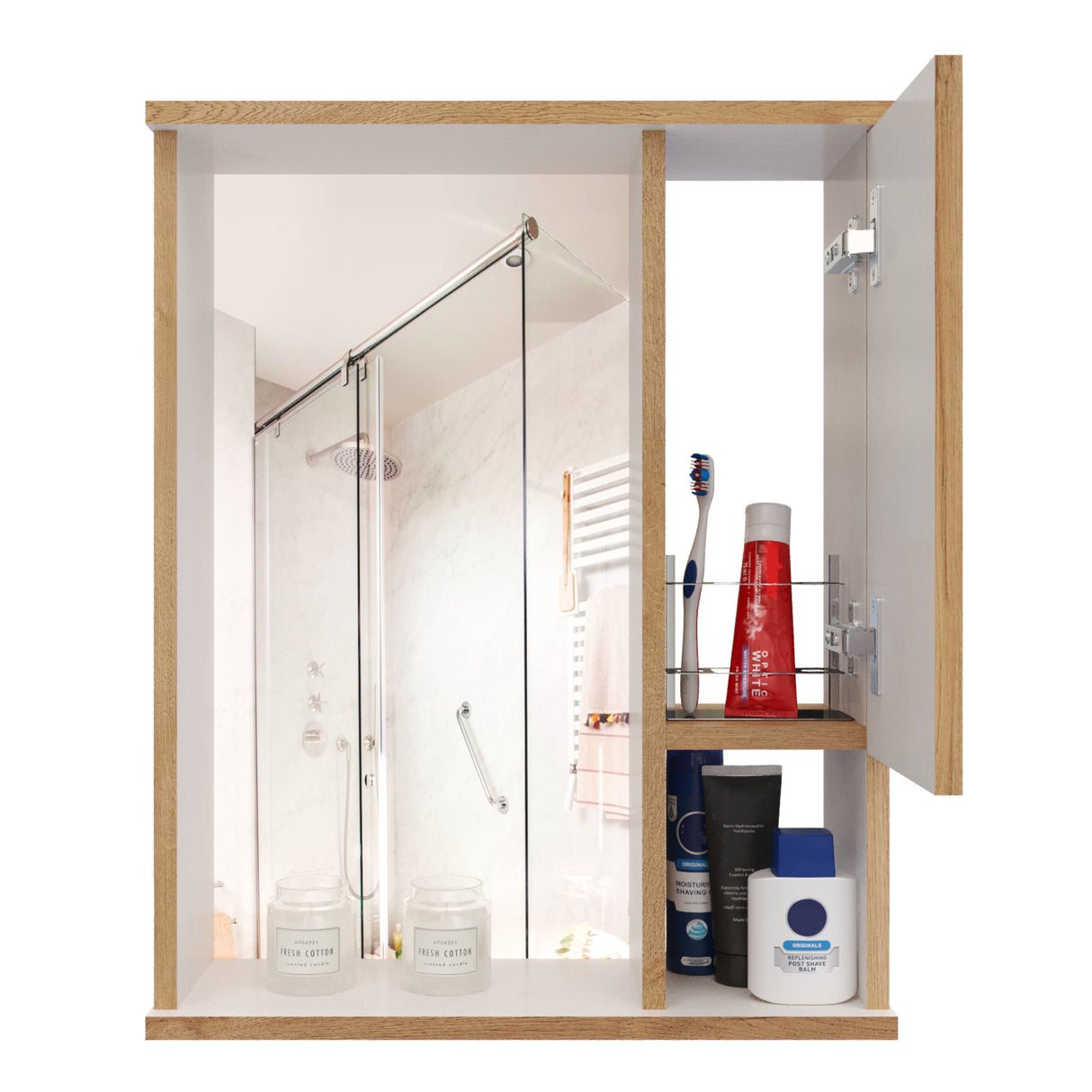 Gabinete de Baño Cairo Duna 48x60cm Rectangular Con Espejo - Gabinetes de Baño | Bylmo