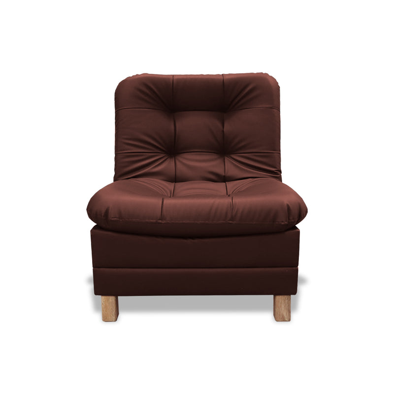 Poltrona Zeink Marron 70x90cm De Un Puesto Reclinable Con Patas