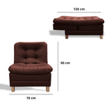 Poltrona Zeink Marron 70x90cm De Un Puesto Reclinable con Patas - Sofas y Poltronas | Bylmo
