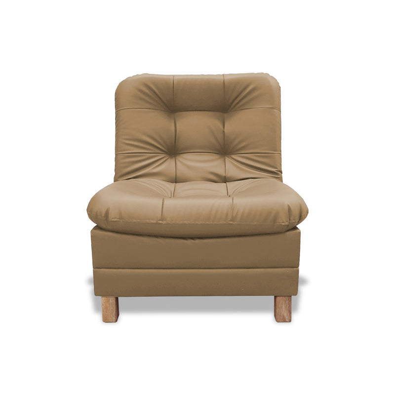 Poltrona Zeink Camel 70x90cm De Un Puesto Reclinable Con Patas