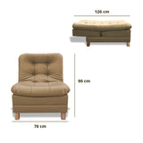Poltrona Zeink Camel 70x90cm De Un Puesto Reclinable con Patas - Sofas y Poltronas | Bylmo