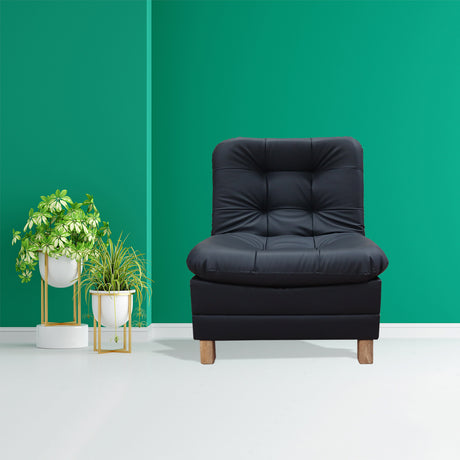 Poltrona Zeink Negro 70x90cm De Un Puesto Reclinable con Patas - Sofas y Poltronas | Bylmo