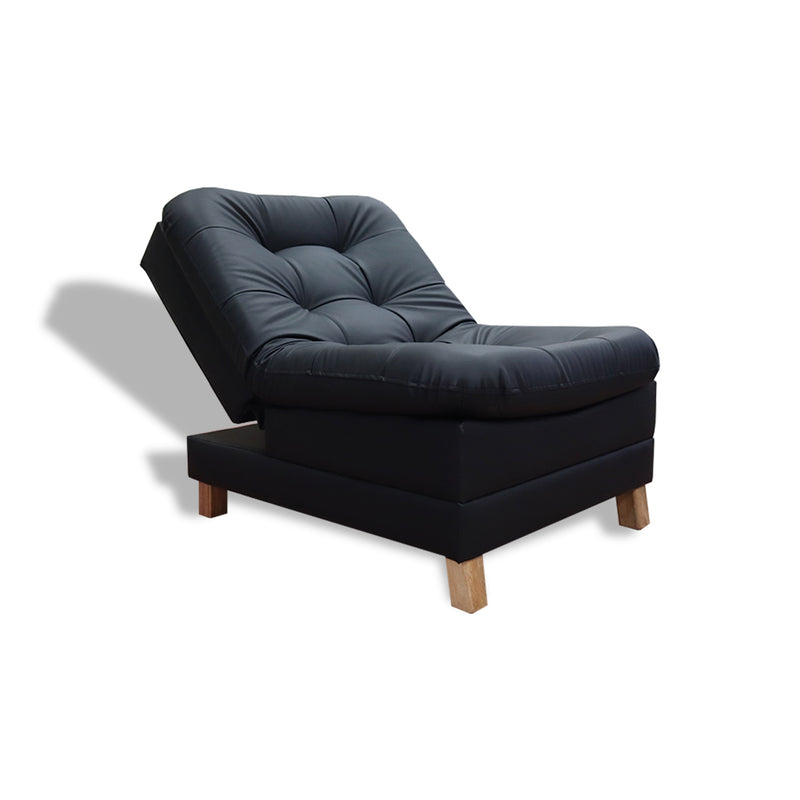 Poltrona Zeink Negro 70x90cm De Un Puesto Reclinable Con Patas