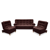 Sala Rouss Marron 185x95cm De Cinco Puestos Reclinable con Patas y Apoyabrazos - Sofas y Poltronas | Bylmo
