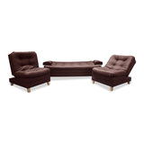 Sala Rouss Marron 185x95cm De Cinco Puestos Reclinable con Patas y Apoyabrazos - Sofas y Poltronas | Bylmo