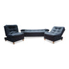 Sala Rouss Negro 185x95cm De Cinco Puestos Reclinable Con Patas Y Apoyabrazos